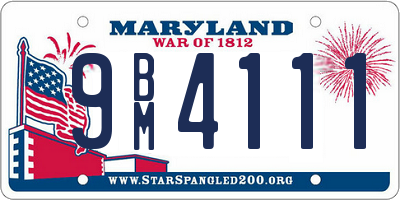 MD license plate 9BM4111