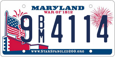 MD license plate 9BM4114