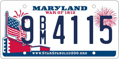 MD license plate 9BM4115