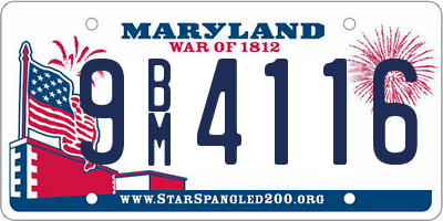 MD license plate 9BM4116