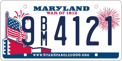 MD license plate 9BM4121