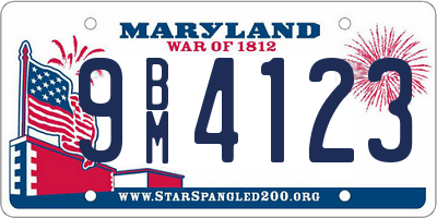 MD license plate 9BM4123