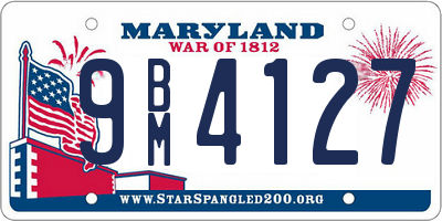 MD license plate 9BM4127