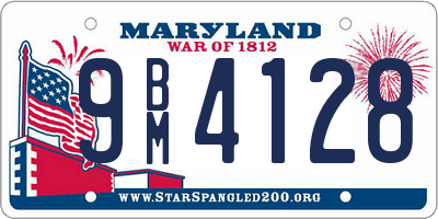 MD license plate 9BM4128