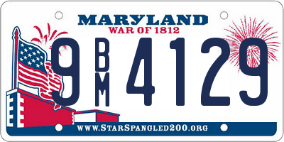 MD license plate 9BM4129