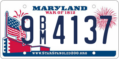 MD license plate 9BM4137