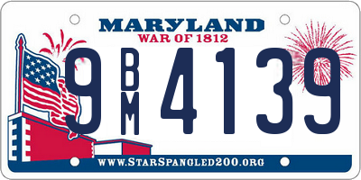 MD license plate 9BM4139