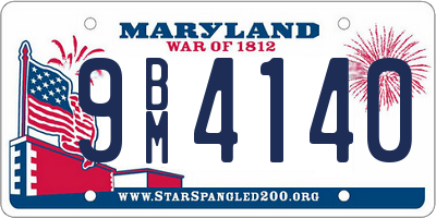 MD license plate 9BM4140