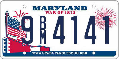 MD license plate 9BM4141