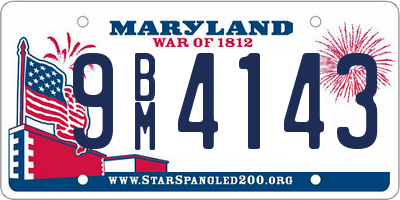 MD license plate 9BM4143