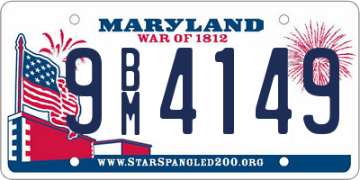 MD license plate 9BM4149