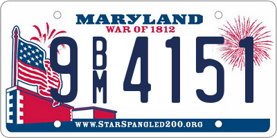 MD license plate 9BM4151