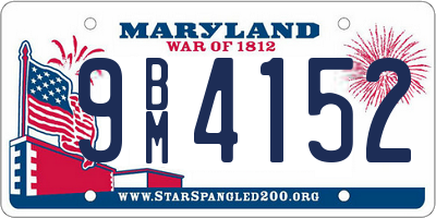 MD license plate 9BM4152