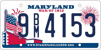 MD license plate 9BM4153