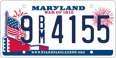 MD license plate 9BM4155