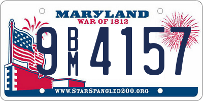 MD license plate 9BM4157