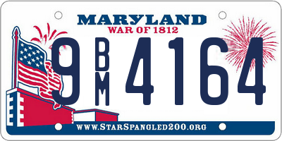 MD license plate 9BM4164