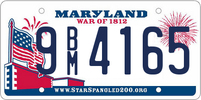 MD license plate 9BM4165