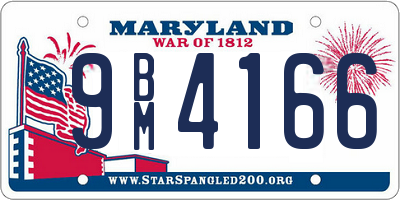 MD license plate 9BM4166