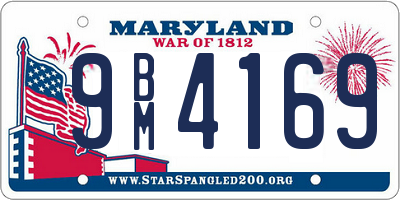 MD license plate 9BM4169