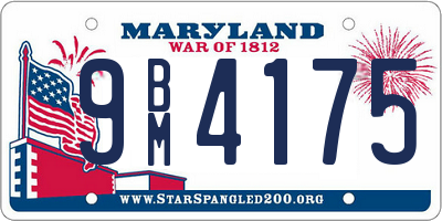 MD license plate 9BM4175