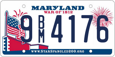 MD license plate 9BM4176