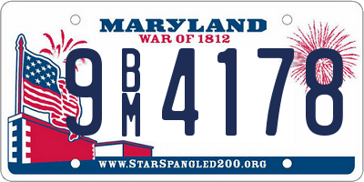 MD license plate 9BM4178