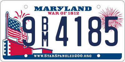 MD license plate 9BM4185