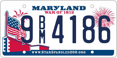 MD license plate 9BM4186