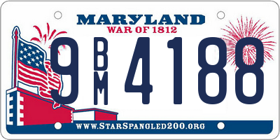 MD license plate 9BM4188