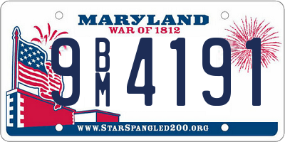 MD license plate 9BM4191