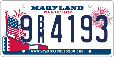 MD license plate 9BM4193