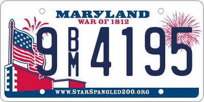 MD license plate 9BM4195