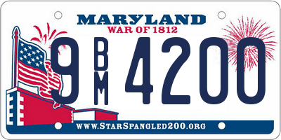 MD license plate 9BM4200