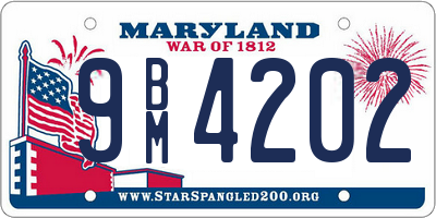 MD license plate 9BM4202