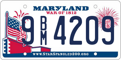 MD license plate 9BM4209