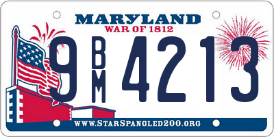 MD license plate 9BM4213