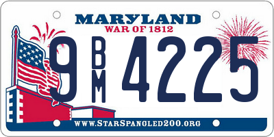 MD license plate 9BM4225