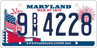 MD license plate 9BM4228