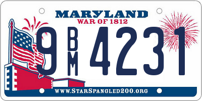 MD license plate 9BM4231