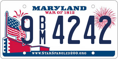 MD license plate 9BM4242