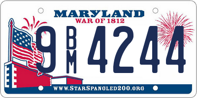 MD license plate 9BM4244