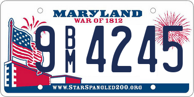 MD license plate 9BM4245