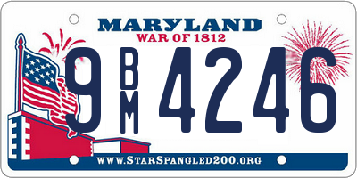 MD license plate 9BM4246