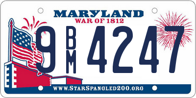 MD license plate 9BM4247