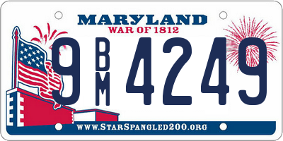 MD license plate 9BM4249