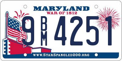 MD license plate 9BM4251