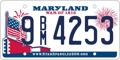 MD license plate 9BM4253