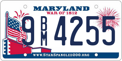 MD license plate 9BM4255