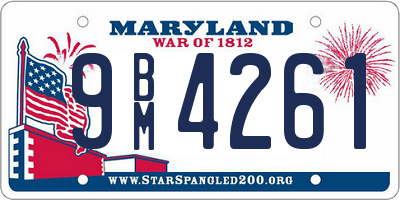 MD license plate 9BM4261